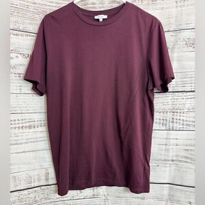 Reiss T-shirt Mens size Medium Cotton crew Neck burgundy Tee casual Essential